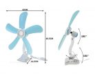 Csíptethető szobai ventilátor 40 cm M3564