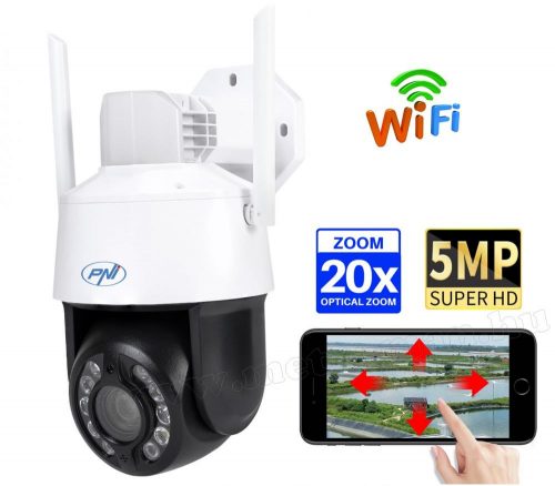 Vezeték nélküli Wifi IP megfigyelőkamera 5 Mpixel 20X Optikai ZOOM-mal PNI IP575-5MP-20XZOOM