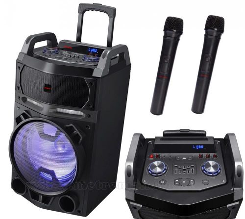 AIWA KBTUS-700 Hordozható Bluetooth Party Karaoke hangfal, Karaoke szett vezeték nélküli mikrofonnal