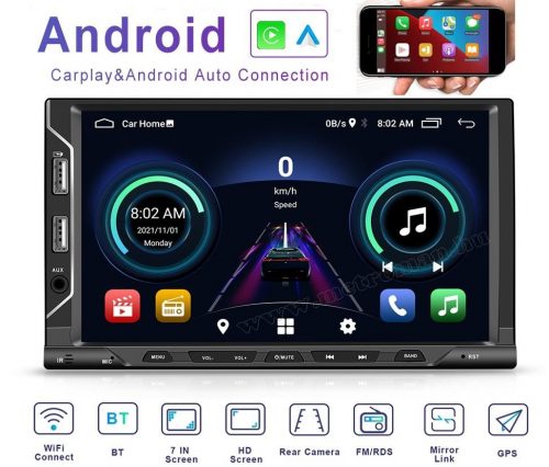 Android multimédiás autórádió fejegység GPS-el 7" LCD monitorral 2DIN M3066BT-GPS