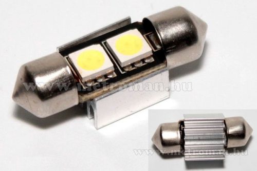 Autós szofita LED izzó, 2 db SMD LED-del, Can-Bus, 31 mm, 31MM2SMD5050LED