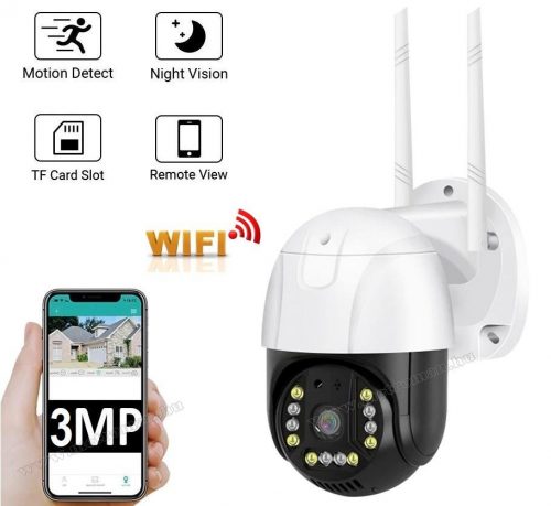 Vezeték nélküli Kültéri SD DVR Wifi IP Android iPhone megfigyelő kamera M8797-3MP-PTZ V380PRO