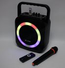 Hordozható Karaoke szett USB/MP3 Bluetooth zenelejátszó, vezeték nélküli mikrofonnal, BT800