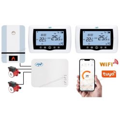   Intelligens dupla vezeték nélküli Wifi okos termosztát MCT410PRO-WIFI-RF2 Dual TuyaSmart