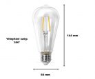 Mennyezeti függeszték lámpa Retro LED filament E27 izzóval MD74E-L754X1