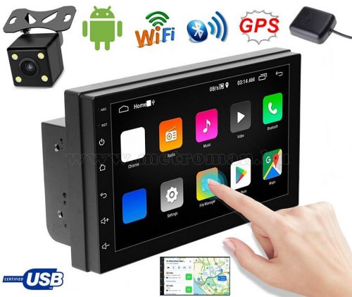 Android multimédiás autórádió fejegység GPS-el 7" LCD monitorral és tolatókamerával 2DIN MDS40BT-GPS