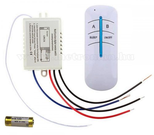 Vezeték nélküli 1 csatornás rádiófrekvenciás távirányító, világításkapcsoló MG132A-230V