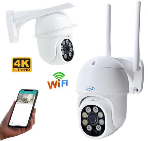 Vezeték nélküli megfigyelő kamera SD kártyás rögzítővel, Kültéri WIFI kamera 4K felbontással MIP840-8MP-PTZ iCSee