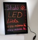 Írható világító LED tábla, 50x70 cm, fekete, plexi előlappal, LED-011