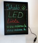 Írható világító LED tábla, 60x80 cm, fekete, plexi előlappal, LED-012