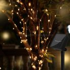 Napelemes kültéri fényfüzér, LED fénypiramis fényfüzér, micro LED-es MLED200-TREE-WW