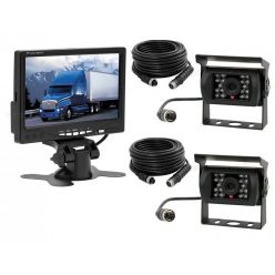   Kétkamerás AHD Tolatókamera szett 7"-os LCD monitorral MM05054PIN-AHD-X2 12/24 Volt