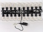 Retro Vintage gömb körte izzós kültéri kerti LED fényfüzér, 20 LED 10 méter MM5614LED