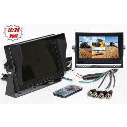   Ipari kivitelű autó, kamion, busz, munkagép LCD monitor tolatókamerához MM3659-QUAD 12/24V