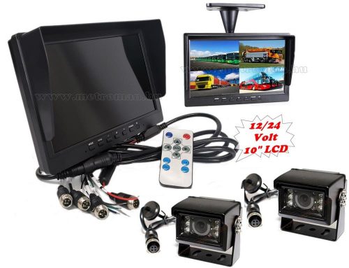 Kamion, teherautó, targonca, munkagép ipari tolatókamera szett 10"-os QUAD LCD monitorral MM3695-QUAD-MT554X2