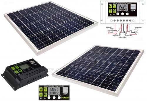 12V 2X60 Watt napelemes töltő szett töltésvezérlővel Poly Solar MP-120W-30/10A-PWM