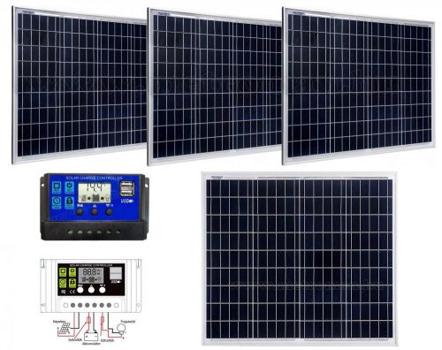 12V 4X60 Watt napelemes töltő szett töltésvezérlővel Poly Solar MP-240W-30/10A-PWM