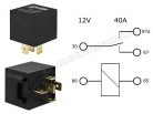 Autós relé, 5 lábú 12V/40A MP427