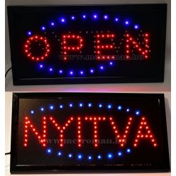 LED világító reklám tábla, OPEN- NYITVA 4-es típus