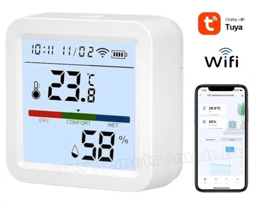 Intelligens Wifi hőmérő és páratartalom mérő MPT252-WIFI TuyaSmart