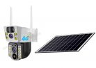 Napelemes 4G IP kamera, mobilnetes SIM kártyás kültéri biztonsági kamera MVCS03-4G-EU-PTZ-SOLAR DUAL-CAM V380PRO