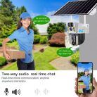 Napelemes 4G IP kamera, mobilnetes SIM kártyás kültéri biztonsági kamera MVCS03-4G-EU-PTZ-SOLAR DUAL-CAM V380PRO