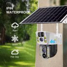 Napelemes 4G IP kamera, mobilnetes SIM kártyás kültéri biztonsági kamera MVCS03-4G-EU-PTZ-SOLAR DUAL-CAM V380PRO