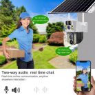 Vezeték nélküli Napelemes Wifi kamera, Android iPhone Wifi kültéri megfigyelő kamera MVCS03-2MP-WIFI-PTZ-SOLAR DUAL-CAM V380PRO