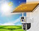 Vezeték nélküli Napelemes Wifi kamera, Android iPhone Wifi kültéri megfigyelő kamera MVCS03-2MP-WIFI-PTZ-SOLAR DUAL-CAM V380PRO