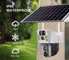 Vezeték nélküli Napelemes Wifi kamera, Android iPhone Wifi kültéri megfigyelő kamera MVCS03-2MP-WIFI-PTZ-SOLAR DUAL-CAM V380PRO