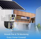 Vezeték nélküli Napelemes Wifi kamera, Android iPhone Wifi kültéri megfigyelő kamera MVCS03-2MP-WIFI-PTZ-SOLAR DUAL-CAM V380PRO