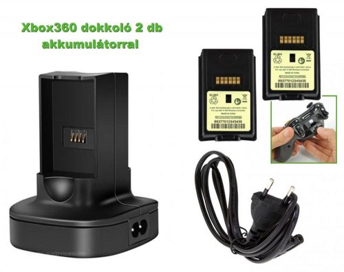 Xbox 360 kontroller akku töltő állomás és 2 db akkumulátor MX7SLIM