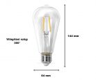 Retro LED Filament LED izzó E27 8W 2700K MXL754