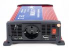 Feszültségátalakító, inverter, 12/230V 1200 Watt PNI L1200W-12V USB