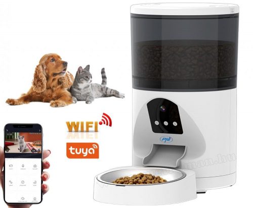 WIFI okos automata kisállat etető, Kutya és Macska etető WIFI kamerával MyPet PT036 TuyaSmart