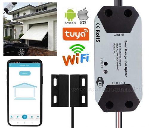 WIFI okos kapunyitó, Android iOS kapu távirányító modul SMART-GC001-230V TuyaSmart 